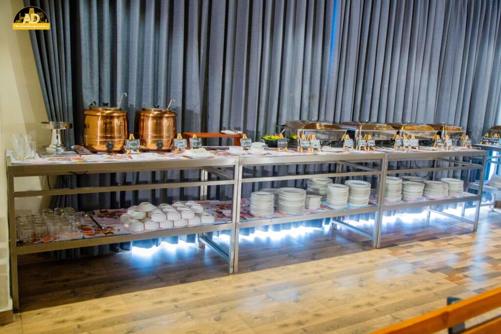 Ala Dakshinapuramlo - All types of food items and cutlery are neatly arranged on the table